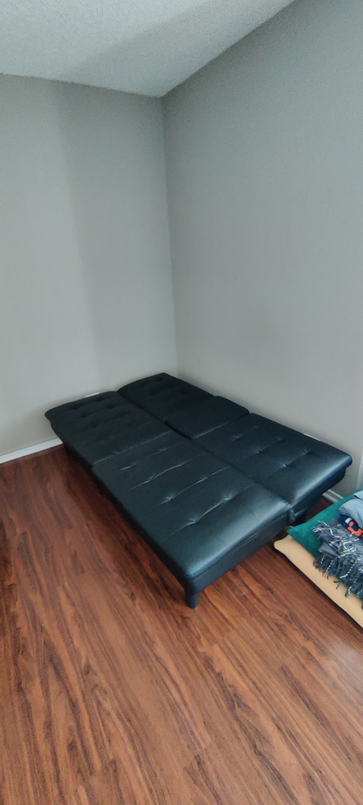 Black Faux Leather Futon - photo 2