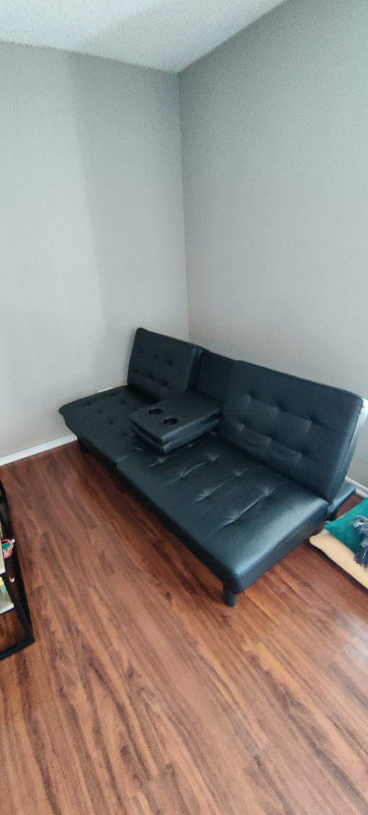 Black Faux Leather Futon - photo 3