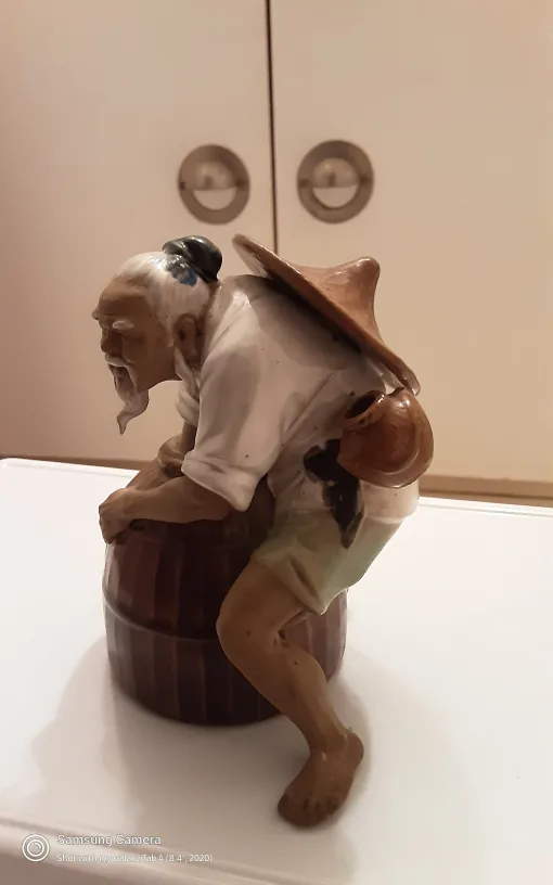 Vintage Ceramic Figurine of Man with Barrel image indicator(2)