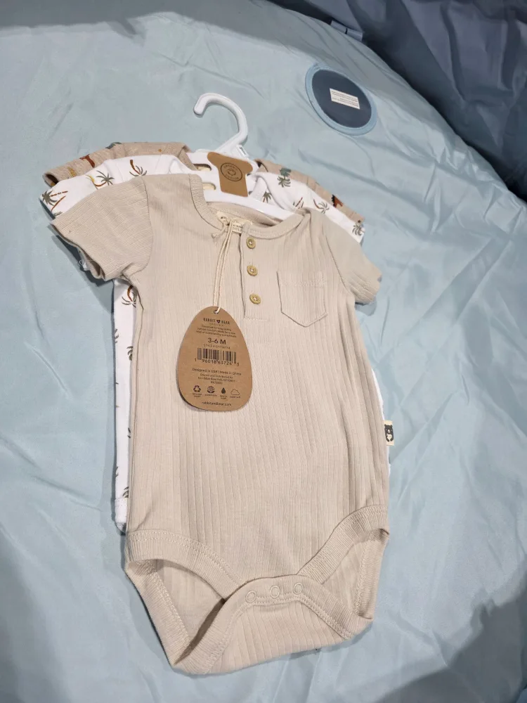 Rabbit Bear Organic Bodysuits (3-6M) 🧡 thumbnail