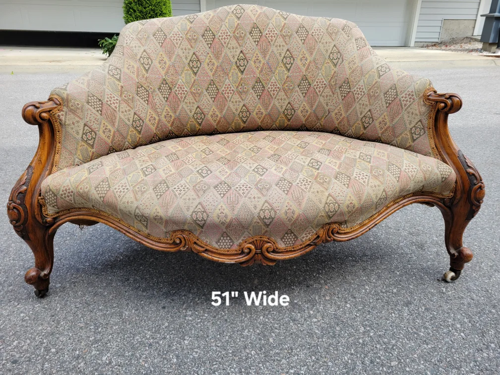 Very Nice, Very Antique Settee / Sofa Loveseat - 51" Wide thumbnail