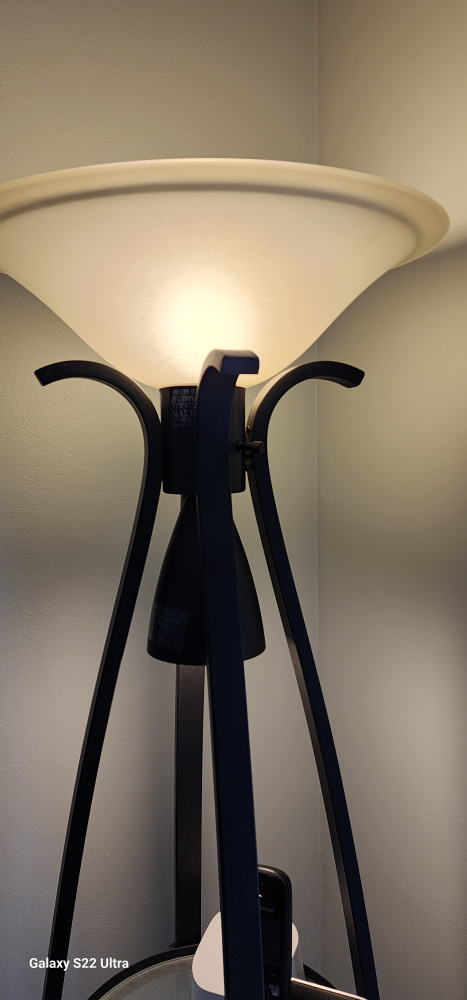 Black Metal Floor Lamp with Shelves - photo 4
