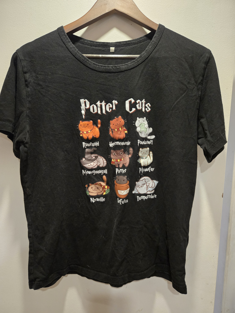 Potter Cats Black T-Shirt