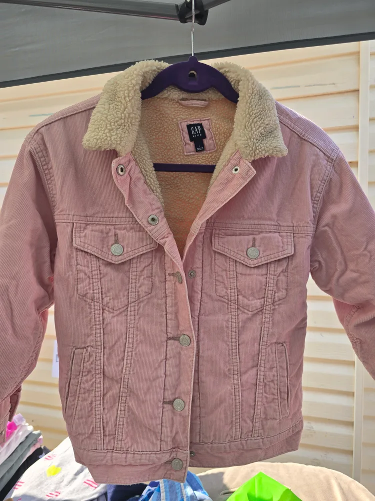 Gap Kids Pink Corduroy Sherpa Jacket - Size L thumbnail