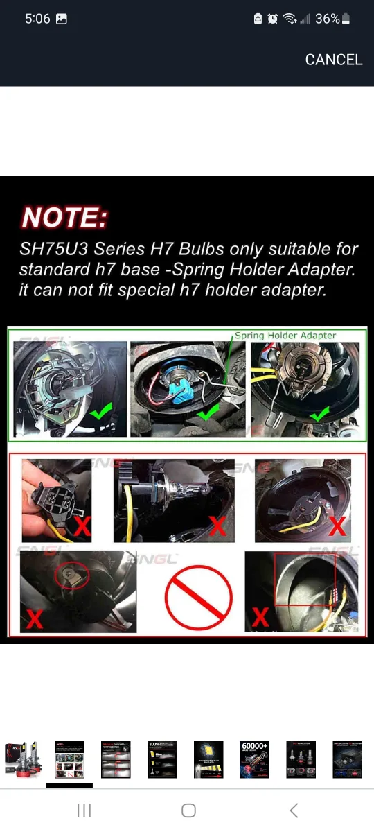 SNGL H7 LED Headlight Bulbs 2 pack - New image indicator(5)