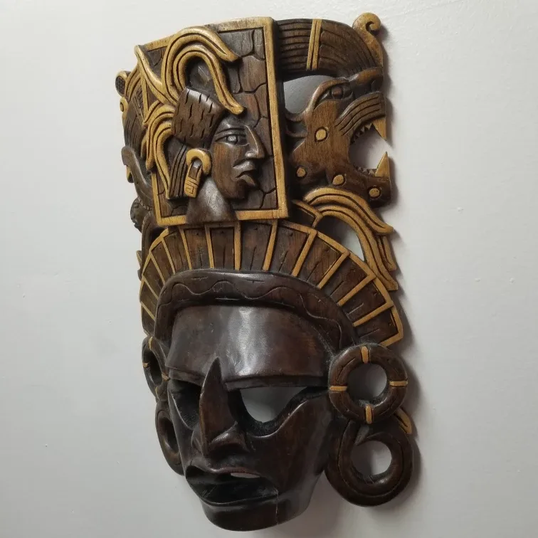 Wooden Mayan Mask Wall Decor image indicator(2)