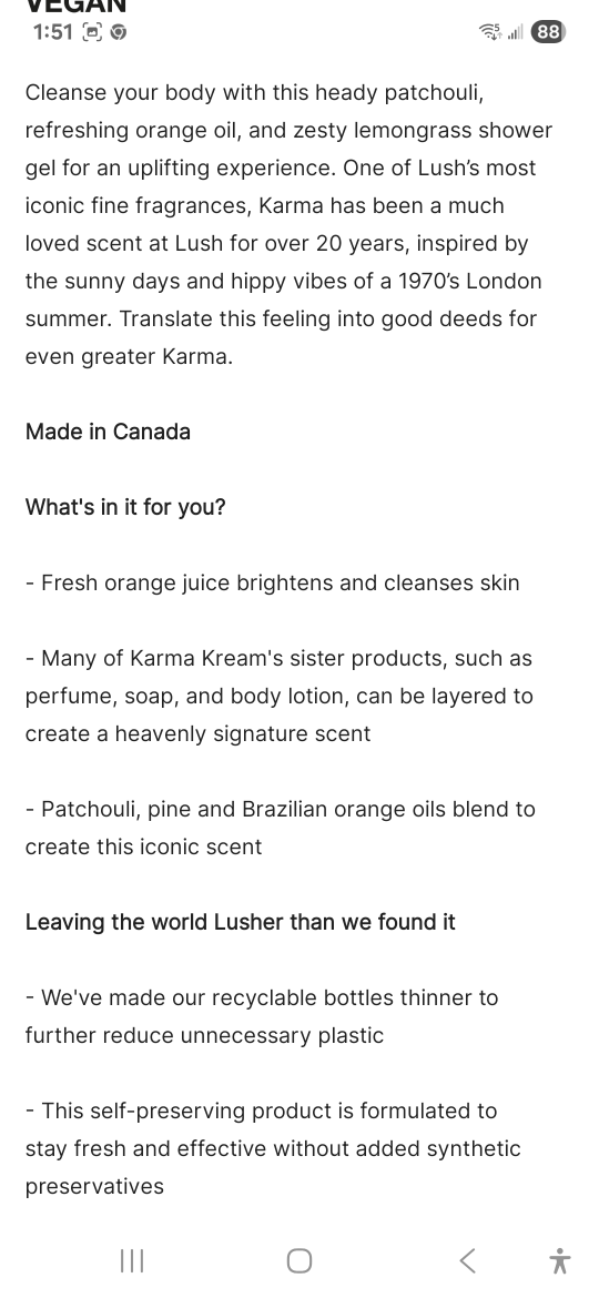 Lush Karma Shower Gel 500ml - photo 2