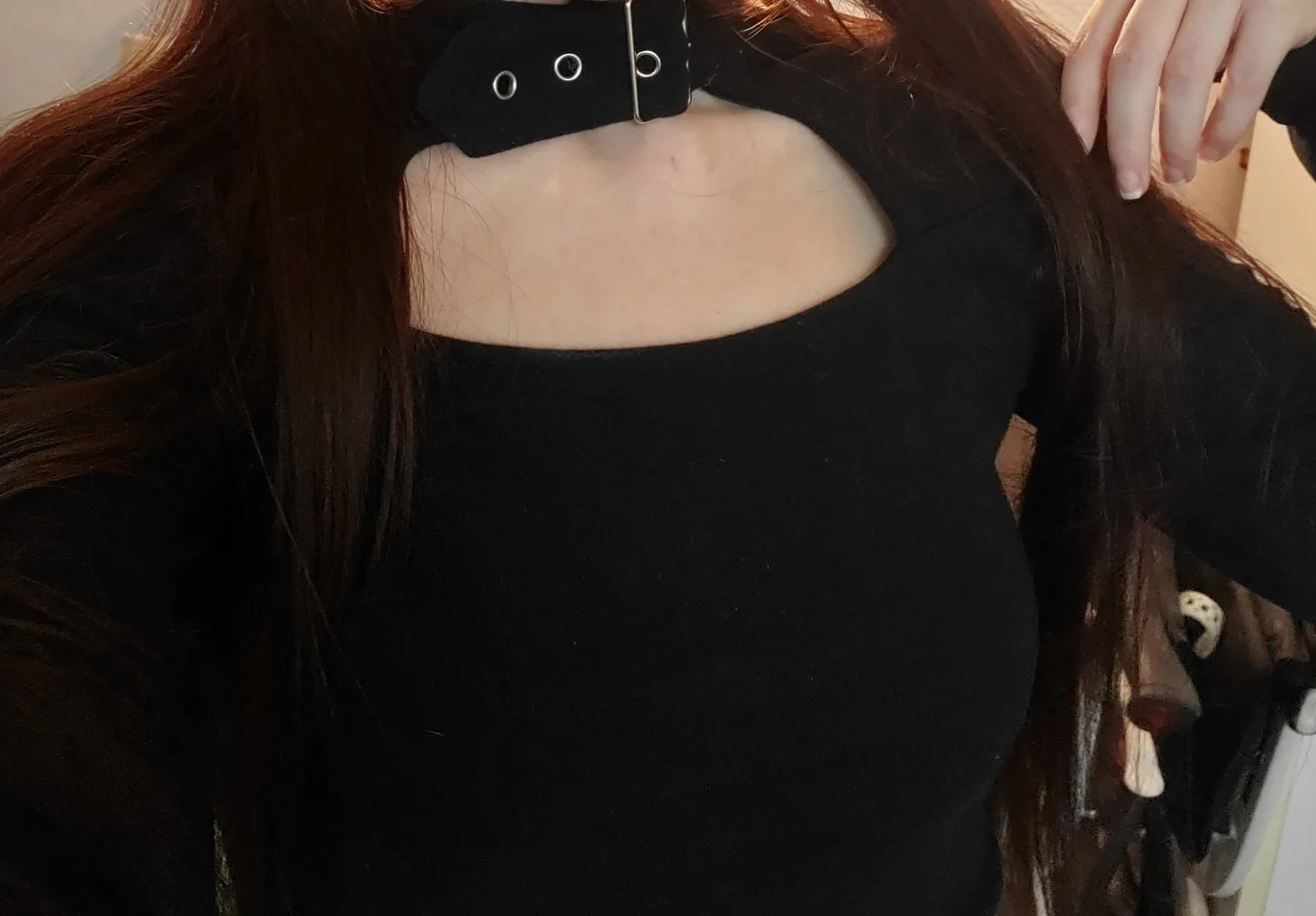 Black choker long sleeve top image indicator(4)