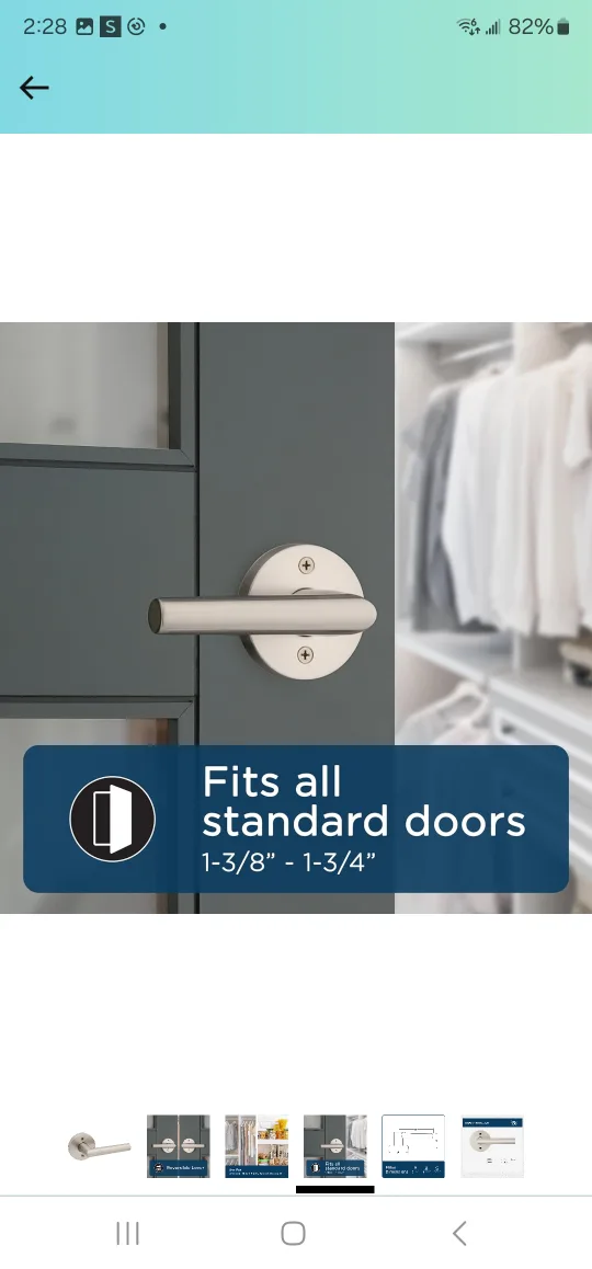 Weiser Milan Satin Nickel Door Handle, Reversible Half Dummy.. image indicator(2)