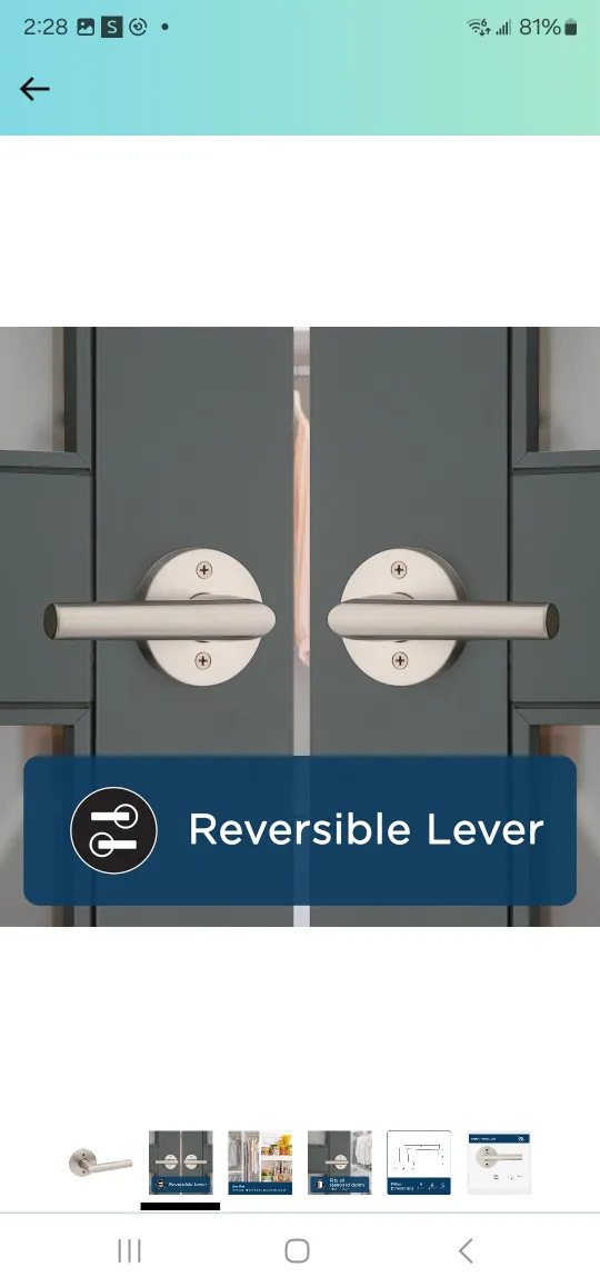 Weiser Milan Satin Nickel Door Handle, Reversible Half Dummy.. image indicator(3)