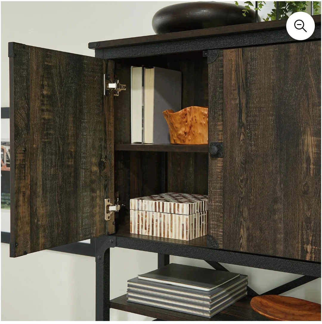 Rustic Wood & Metal Accent Cabinet image indicator(3)