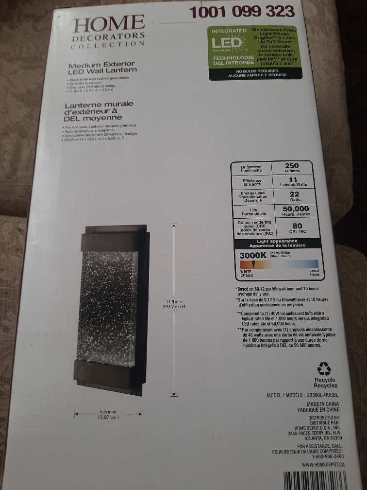 Home Decorators Collection LED Wall Lantern - New - photo 2