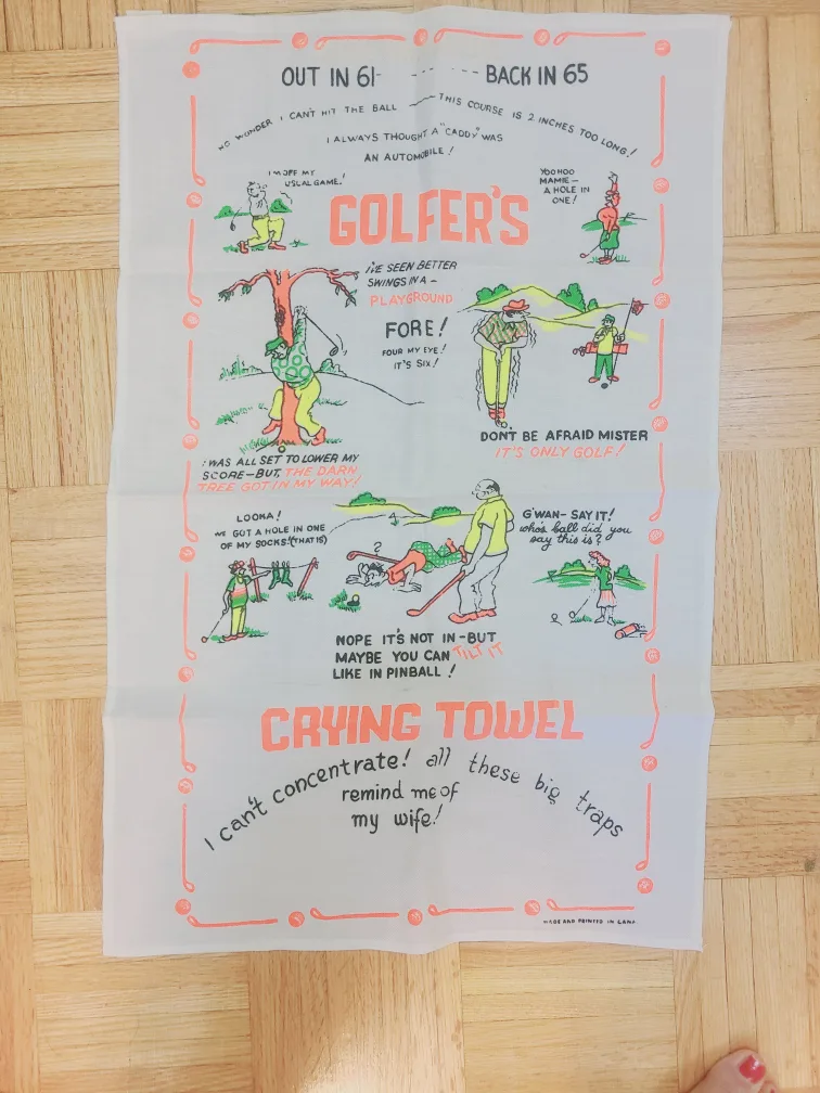 Vintage Golfer's Crying Towel - Made in Canada thumbnail