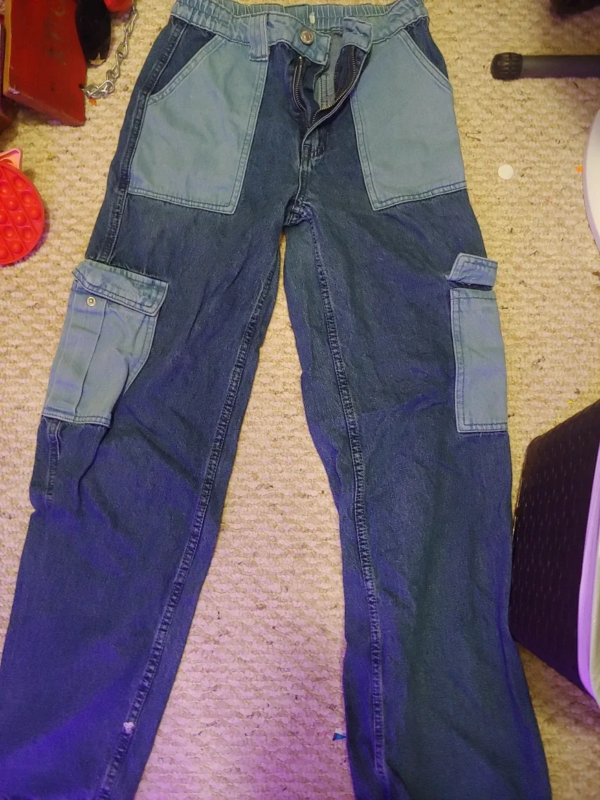 Two-Tone Denim Cargo Pants thumbnail