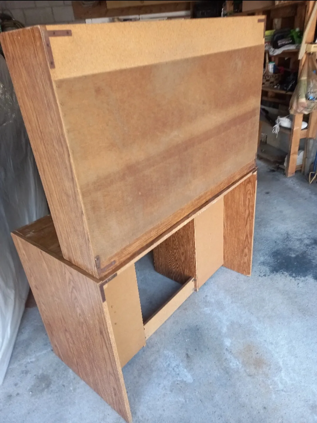 🧡  Wooden Home Office Desk ✍️ w/ upper shelving 🤎 image indicator(9)