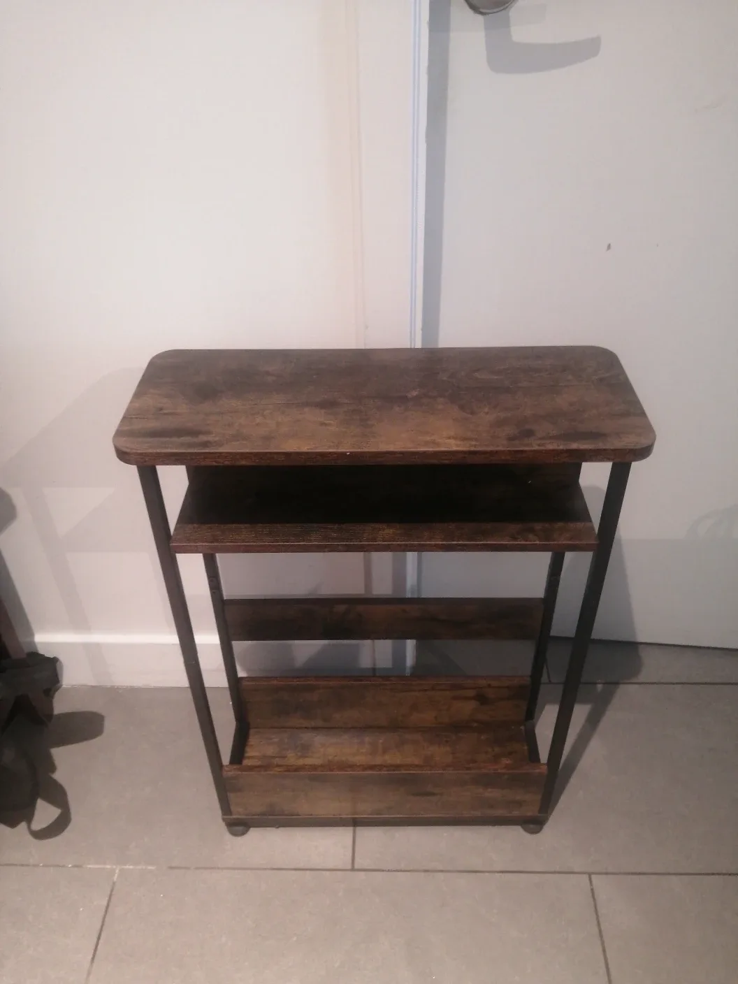 Brown Wood & Metal Shelf Unit