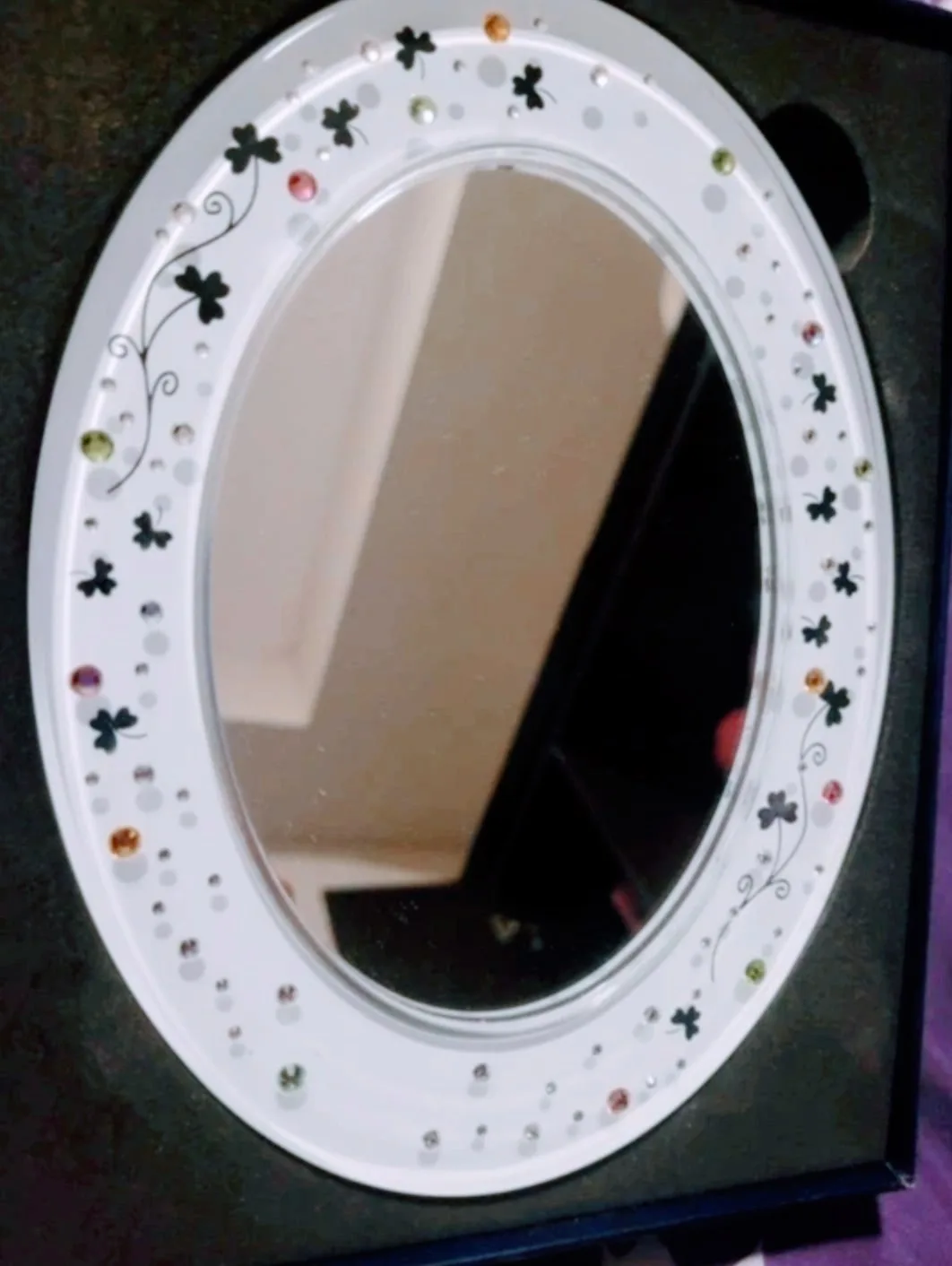 Vintage Swarovski Limited Edition Crystal make up mirror image indicator(3)