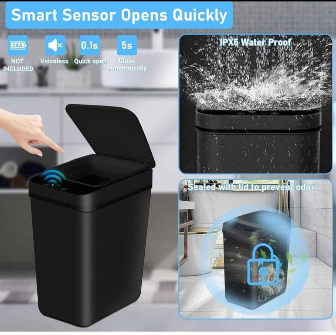Smart Sensor Black Trash Can - 3.1 Gallon