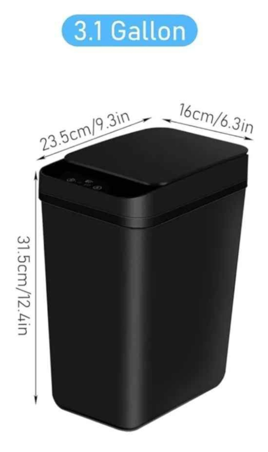 Smart Sensor Black Trash Can - 3.1 Gallon - photo 3