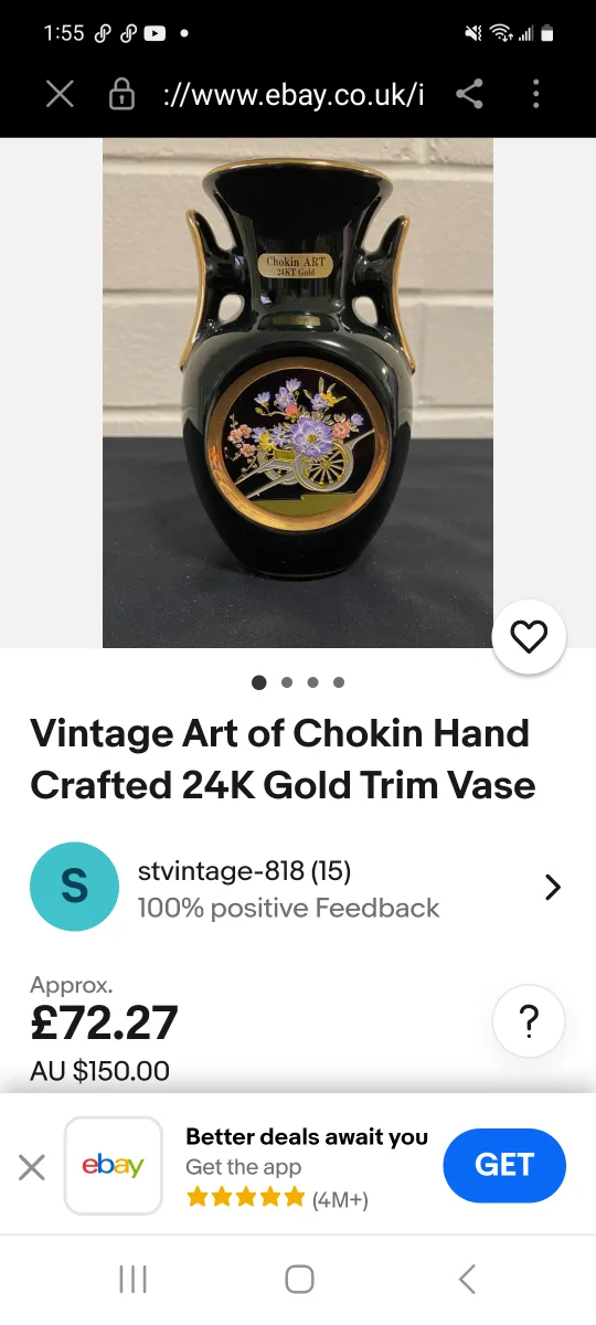 Chokin Art Vases 24k and silver- Japanese Metal Engravings image indicator(9)