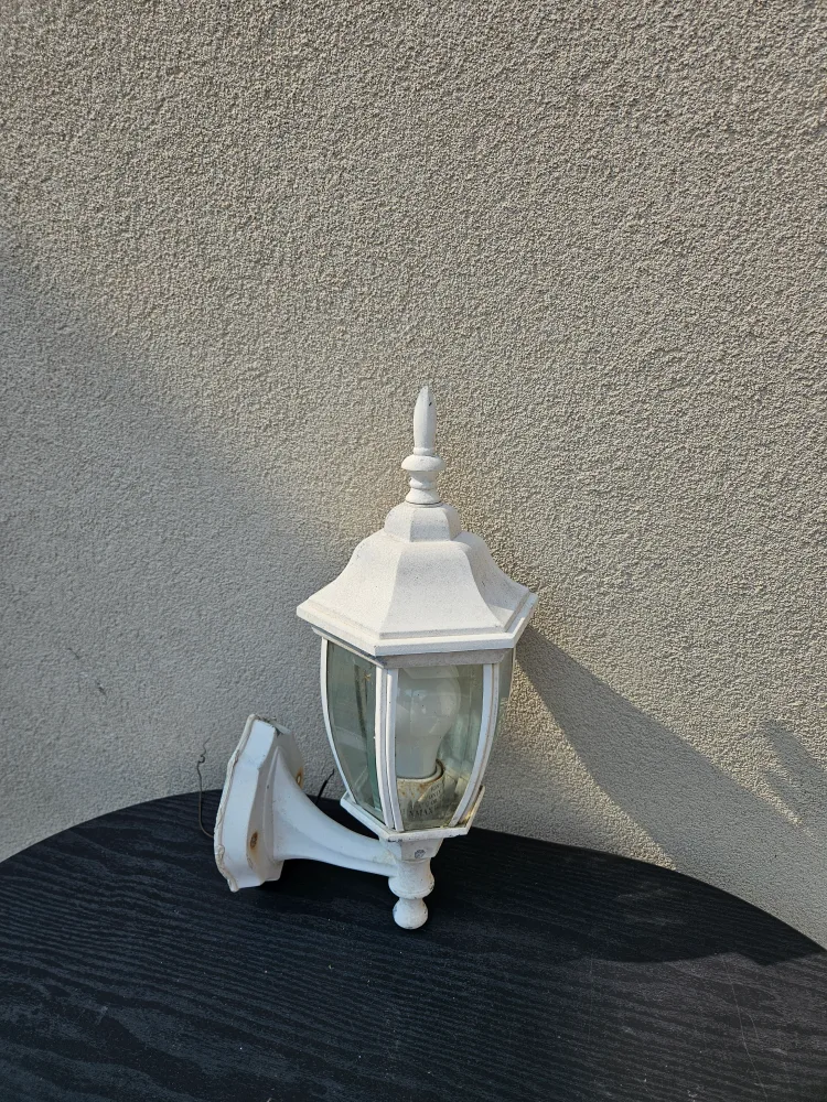 White Outdoor Wall Mount Lantern thumbnail