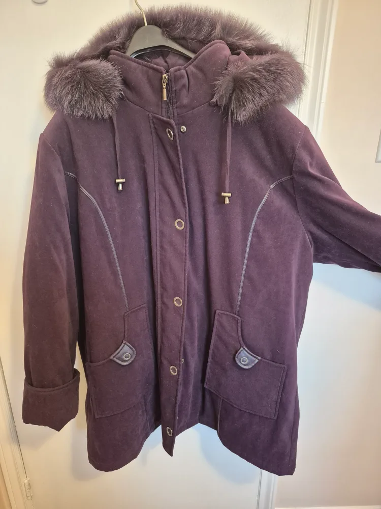 Purple Winter Coat with Fur Trim image indicator(2)