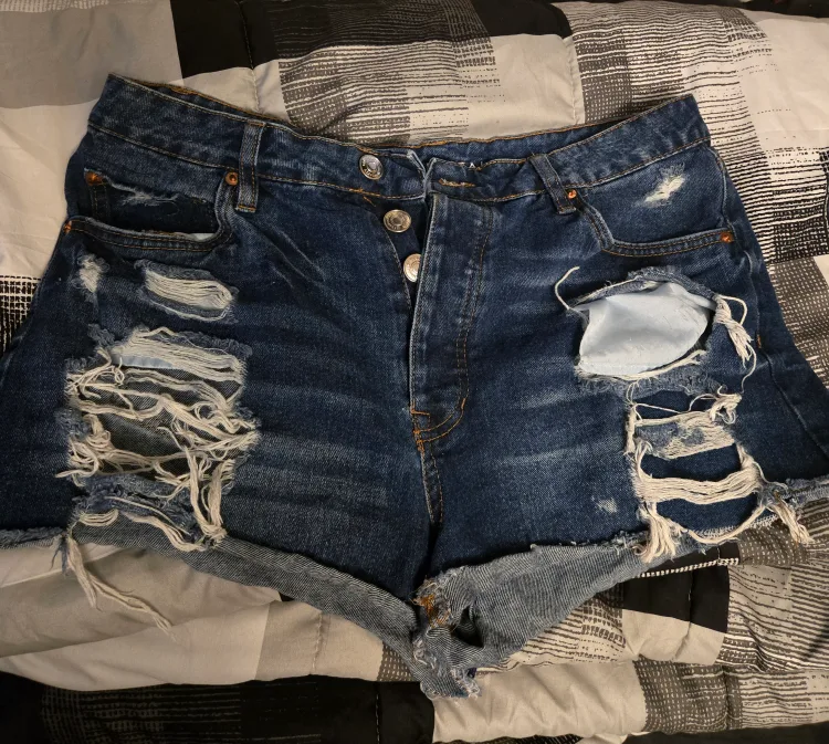 Aeropostale Boyfriend Denim Shorts, Distressed thumbnail