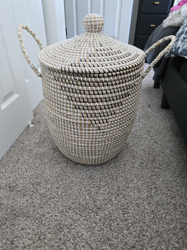 Woven Storage Basket with Lid