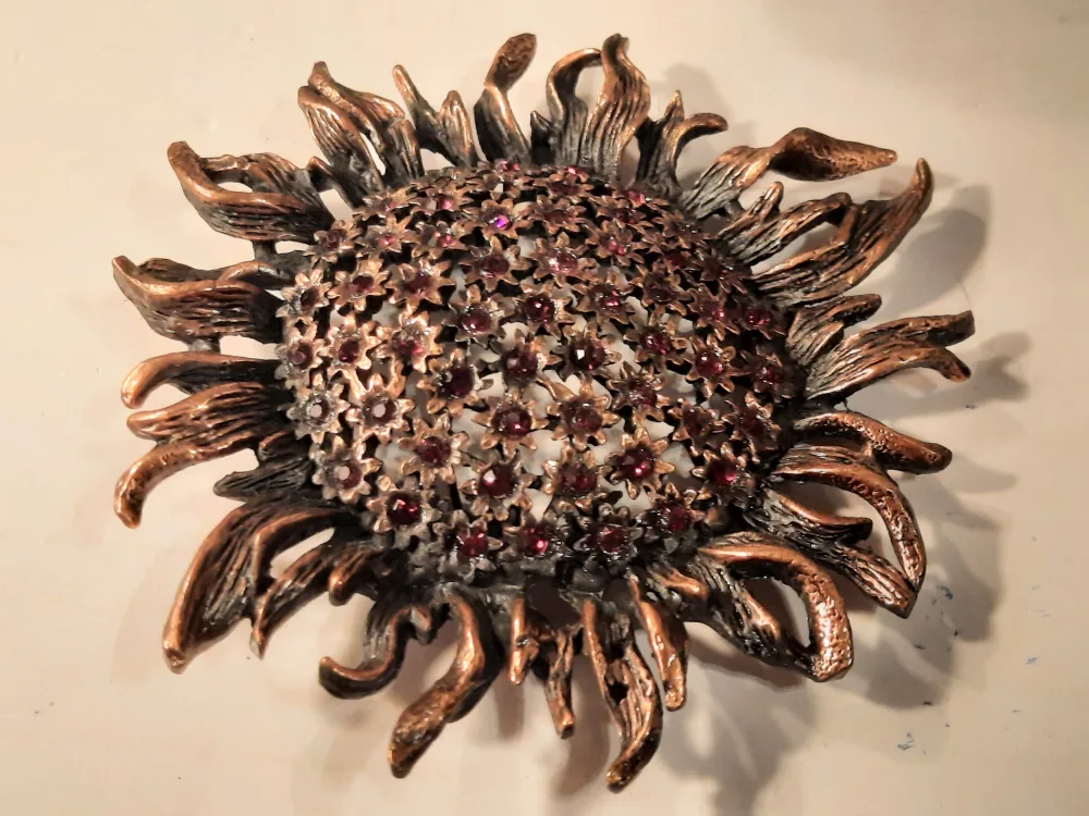 D. Pollak Sunflower Brooch Pin image indicator(7)