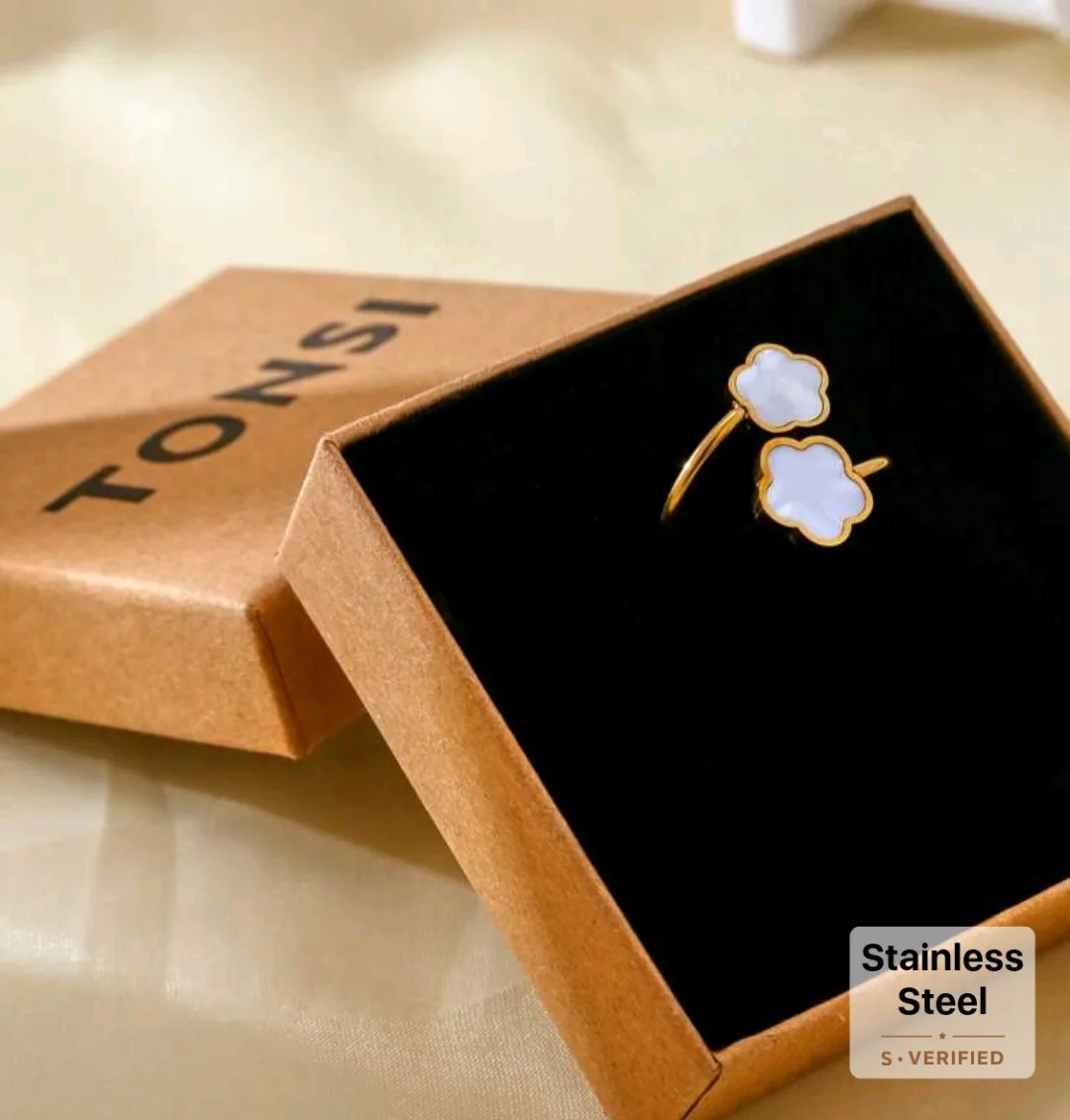 TONSI Stainless Steel Flower Ring Size 6 🥕 thumbnail