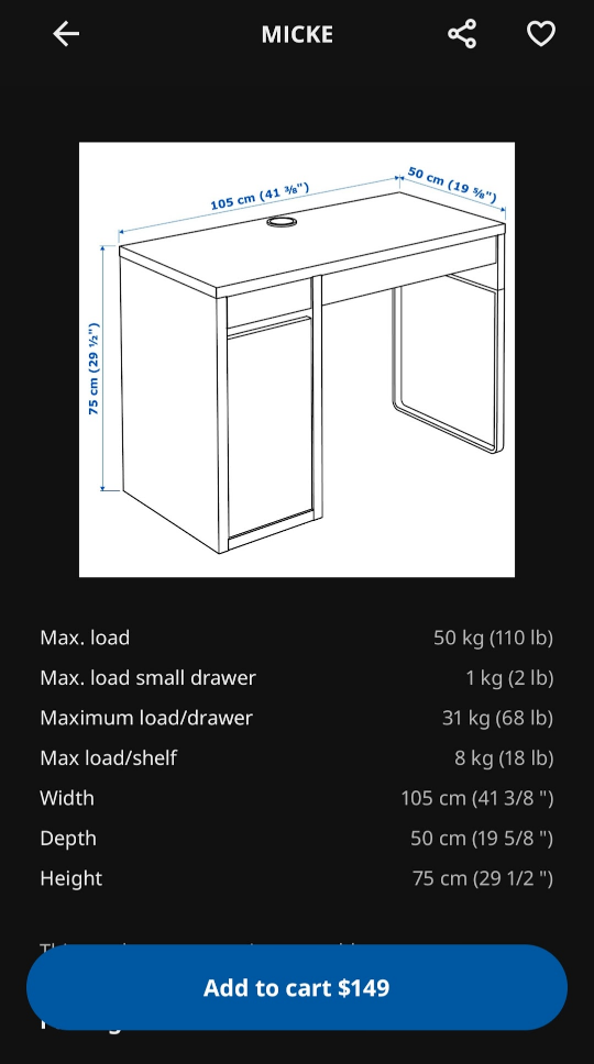 Last pickup dt.Aug.19-Ikea MICKE -Dark Brown Desk - photo 3