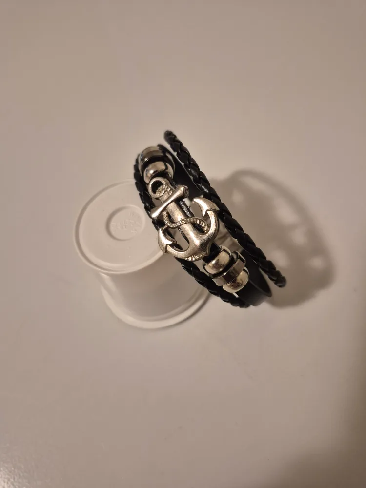 Anchor Braided Leather Bracelet thumbnail