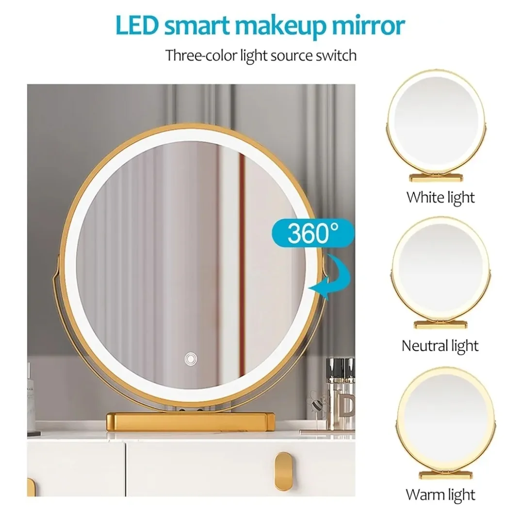 LED Smart Makeup Vanity Table with Mirror image indicator(2)