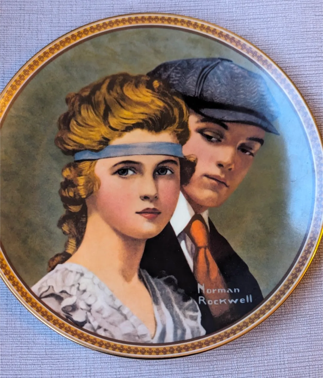 Norman Rockwell Knowles Plate "Meeting on the Path" thumbnail