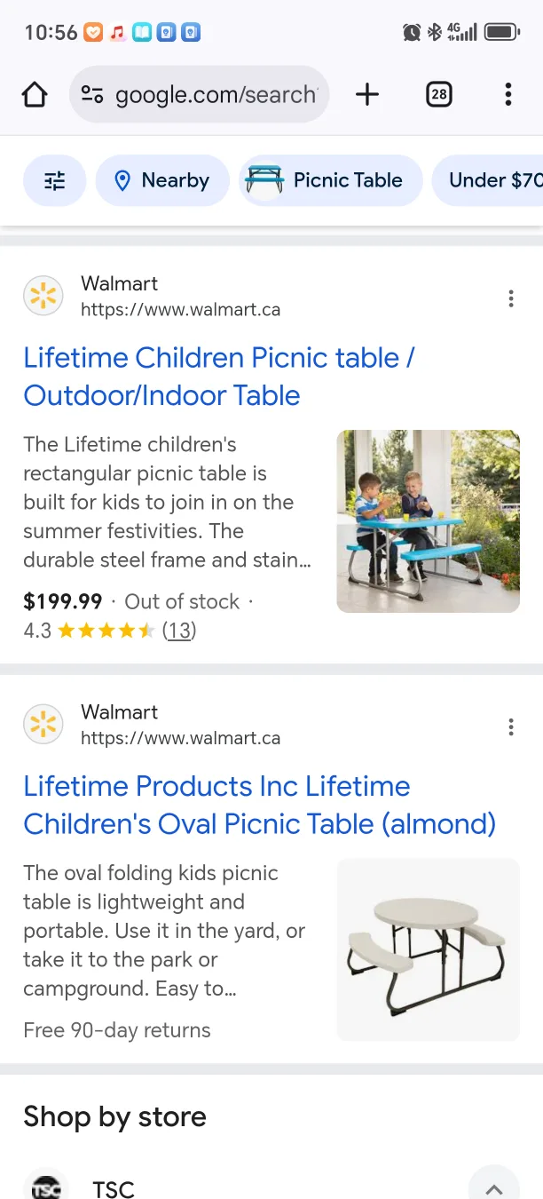 Lifetime Children's Picnic Table - Blue thumbnail