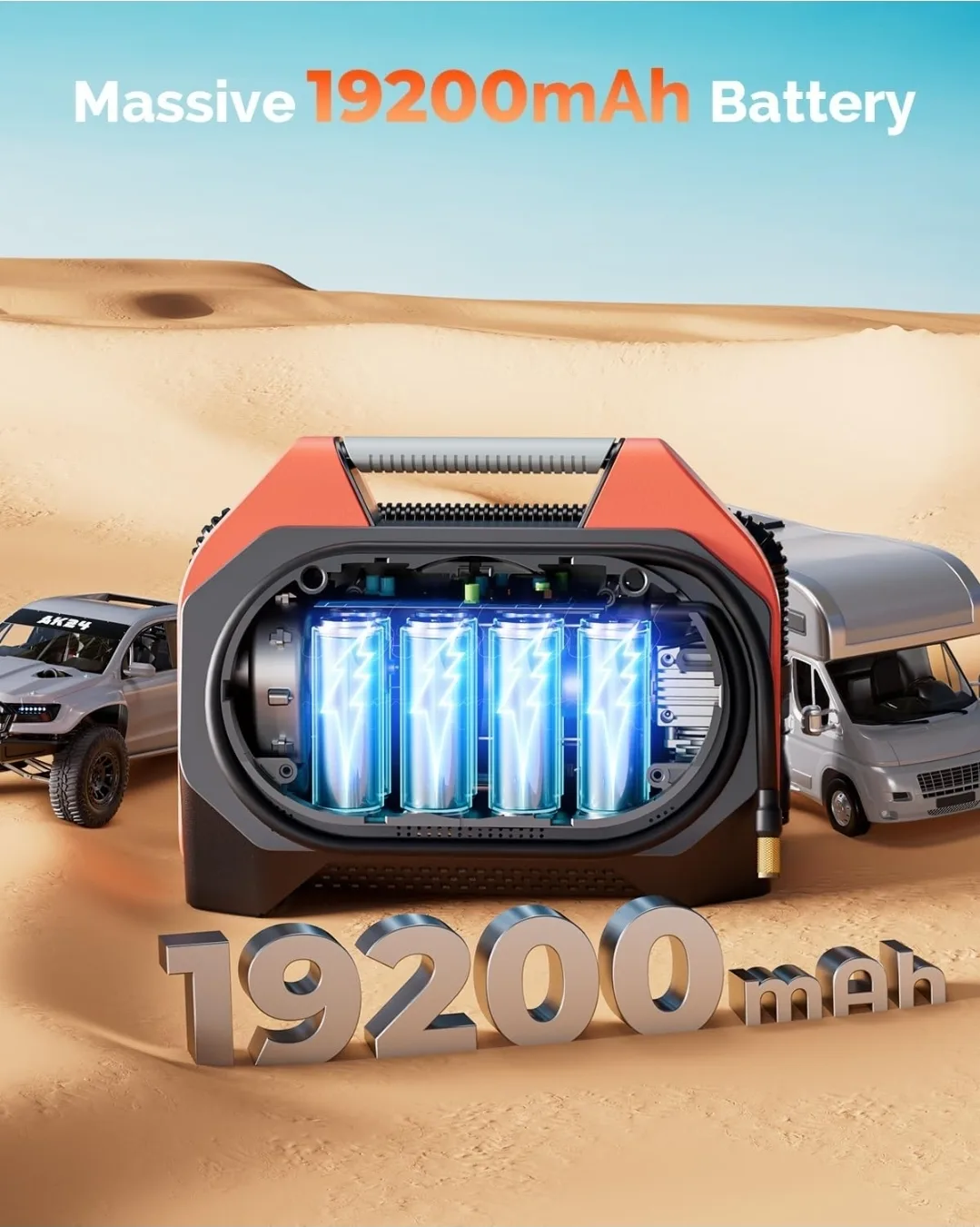 Etenwolf Vortex S6 Cordless Tire Inflator, Heavy-Duty Power Bank image indicator(10)