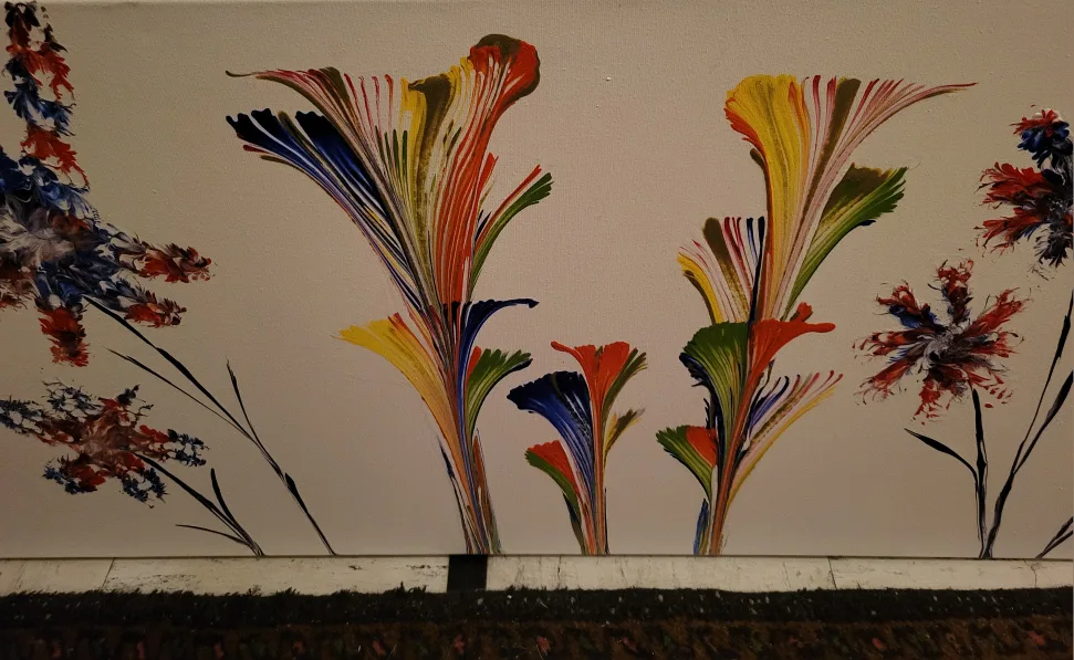 Floral Acrylic Pour Painting image indicator(2)