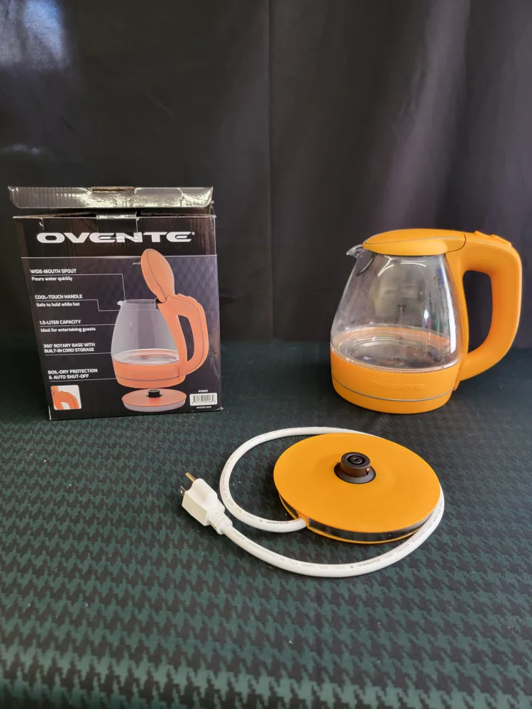 Orange light up electric kettle thumbnail