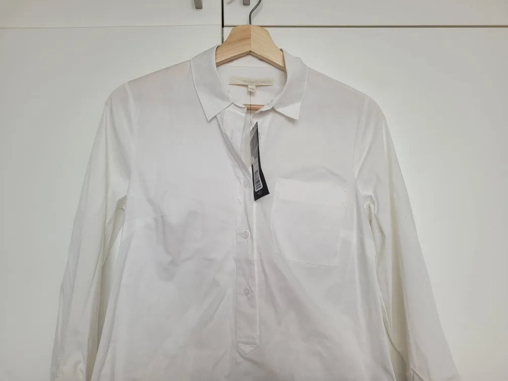 Willow & Thread White Blouse - Size XS thumbnail