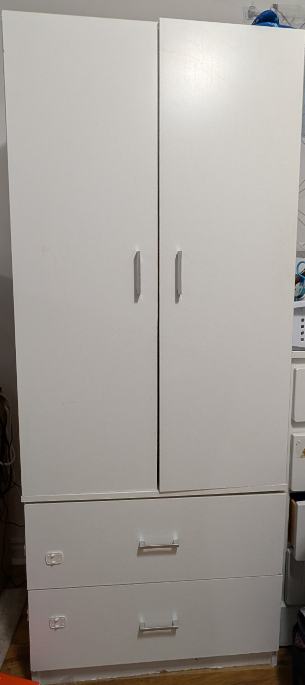 White Wardrobe with Drawers