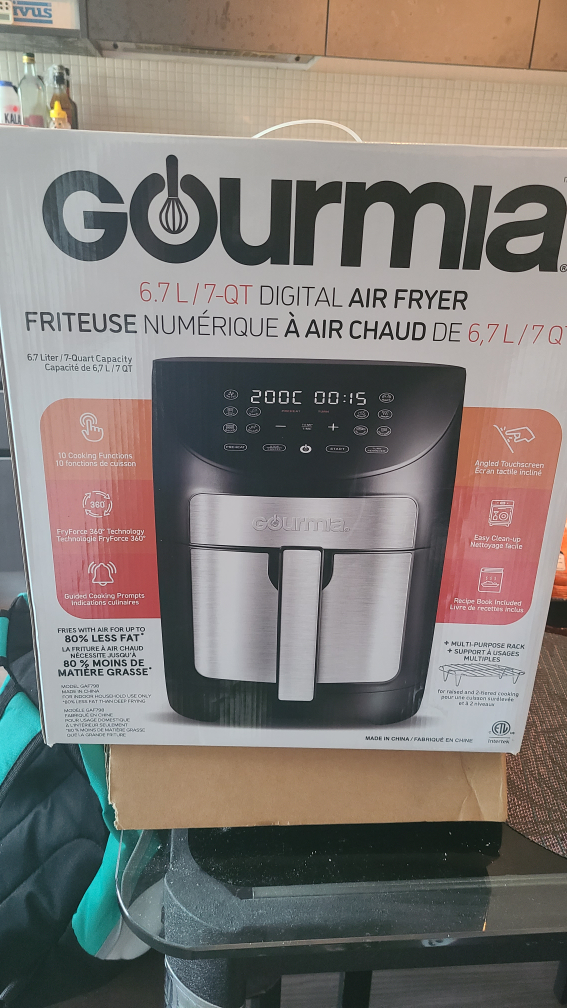 Gourmia 6.7L/7QT Digital Air Fryer - Like New - photo 3