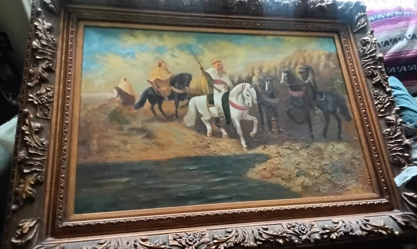 Beautiful Arabian  Warriors on Horseback Original Painting image indicator(5)