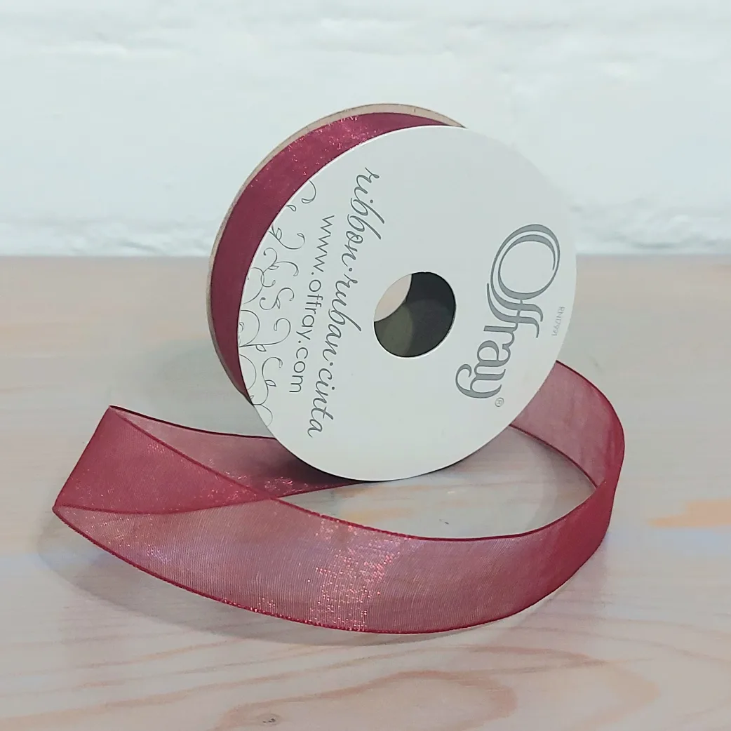 trade or $1! 🛍 red wine chiffon ribbon spool thumbnail
