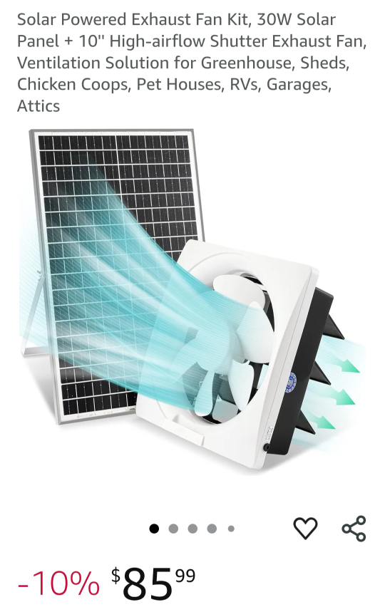 Solar Powered Exhaust Fan Kit 30W