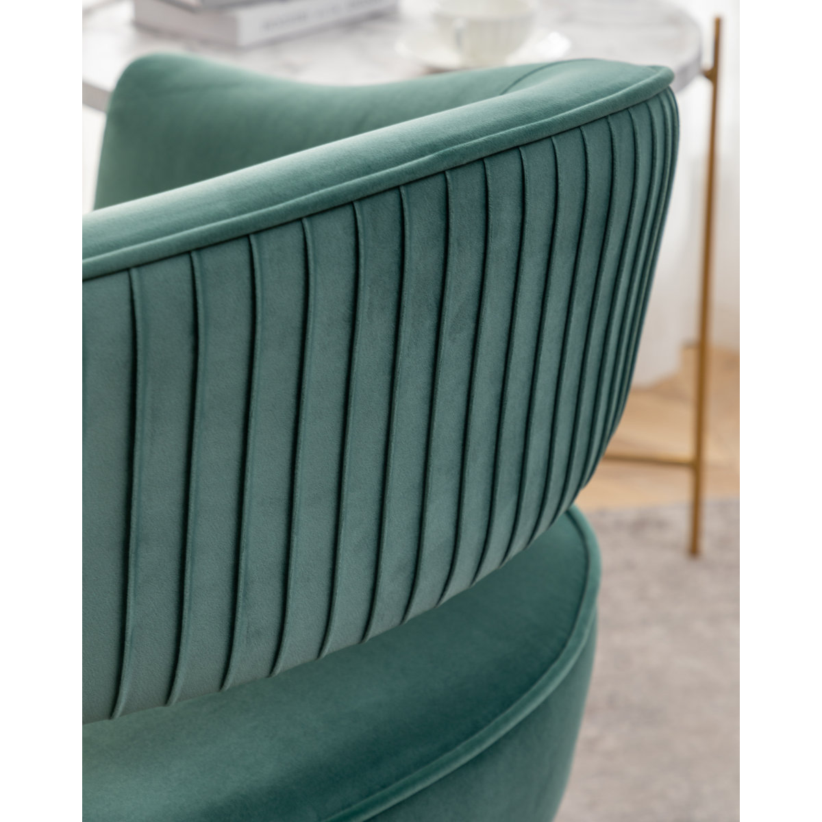 Green Velvet Accent Chair - photo 2