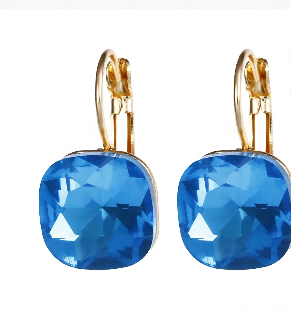 Crystal Drop Earrings - Gold Tone thumbnail