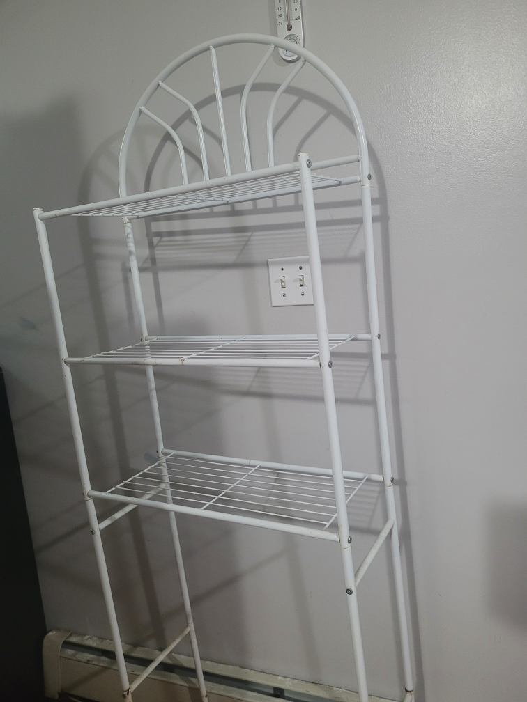 White Metal Bathroom Shelf