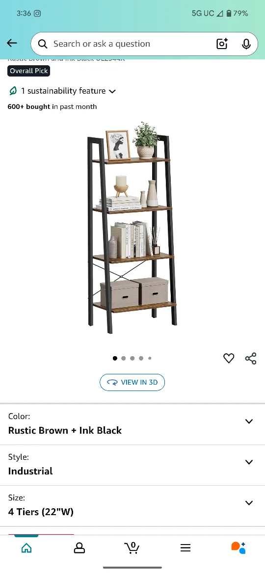 Blissun Ladder Shelf - 4 Tier Bookcase thumbnail