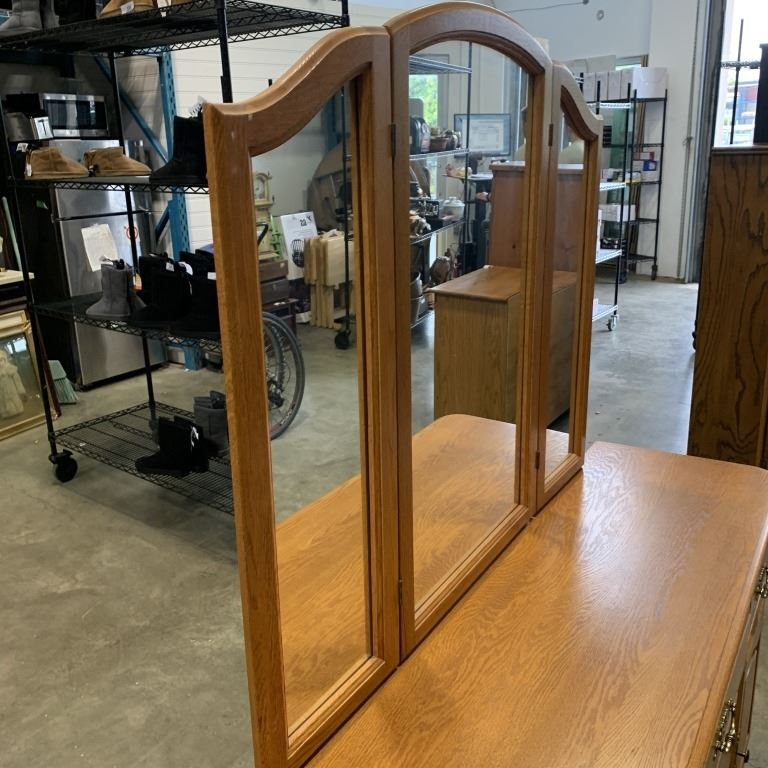Wooden Dresser with Mirror - photo 2