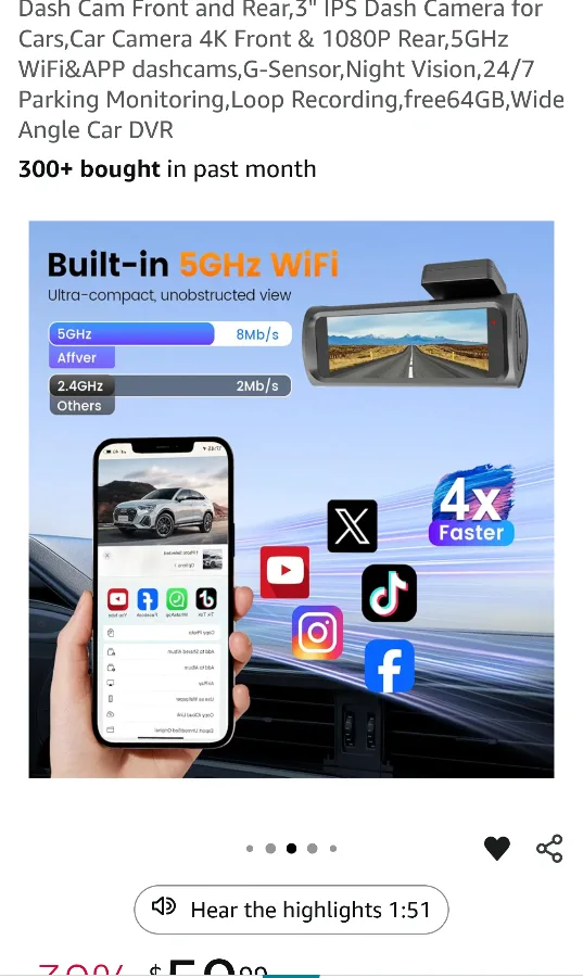 Dargyuncen M7 Dual Lens Car DVR - New in Box! image indicator(7)